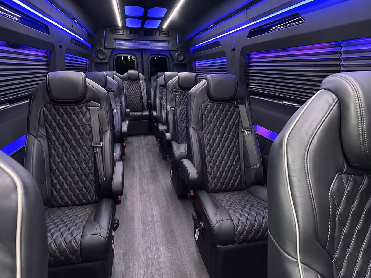 sprinter van rental with driver inside
