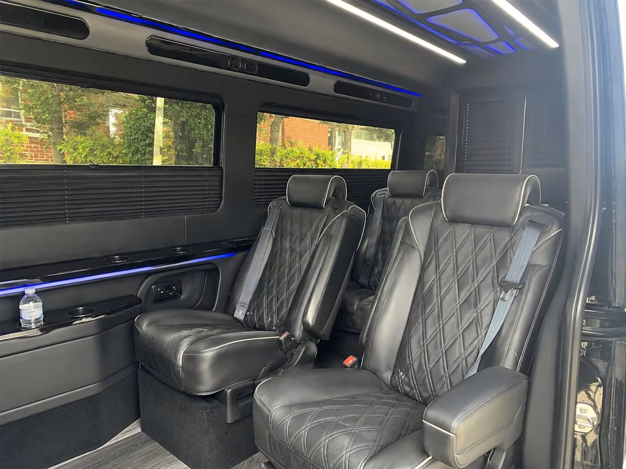 sprinter van rental with driver interior